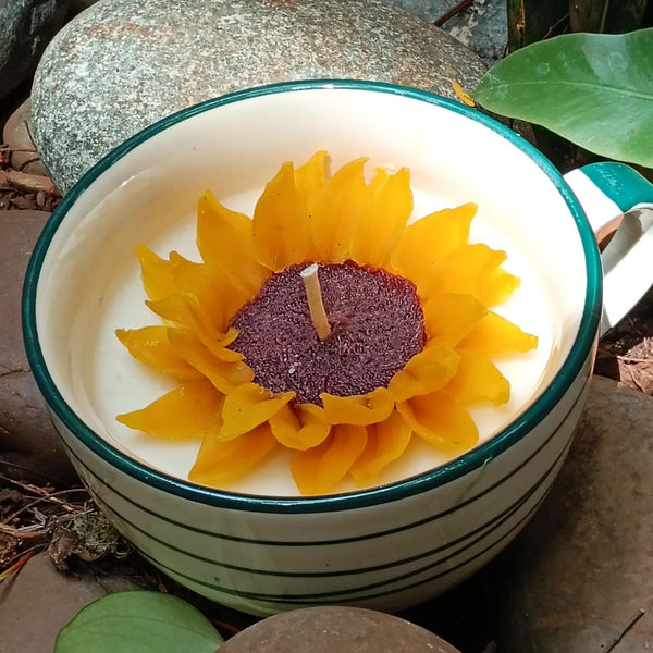 Sunflower Botanical Wax Bloom ~ Whispering Foliage Collection